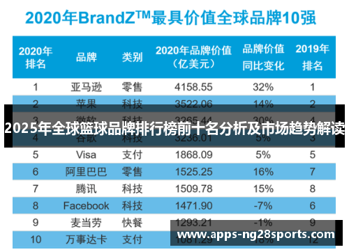 2025年全球篮球品牌排行榜前十名分析及市场趋势解读