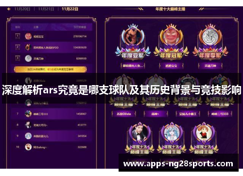 深度解析ars究竟是哪支球队及其历史背景与竞技影响